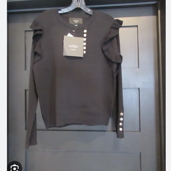 ALEEZA PARIS SATIN RUFFLE BLOUSE - Picture 4 of 5